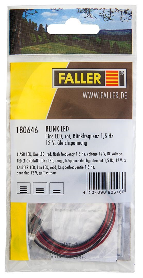 Faller 180646 Blink-LED, rot, Blinkfrequenz 1,5 Hz, 12 V DC